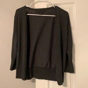 Dark grey cardigan.